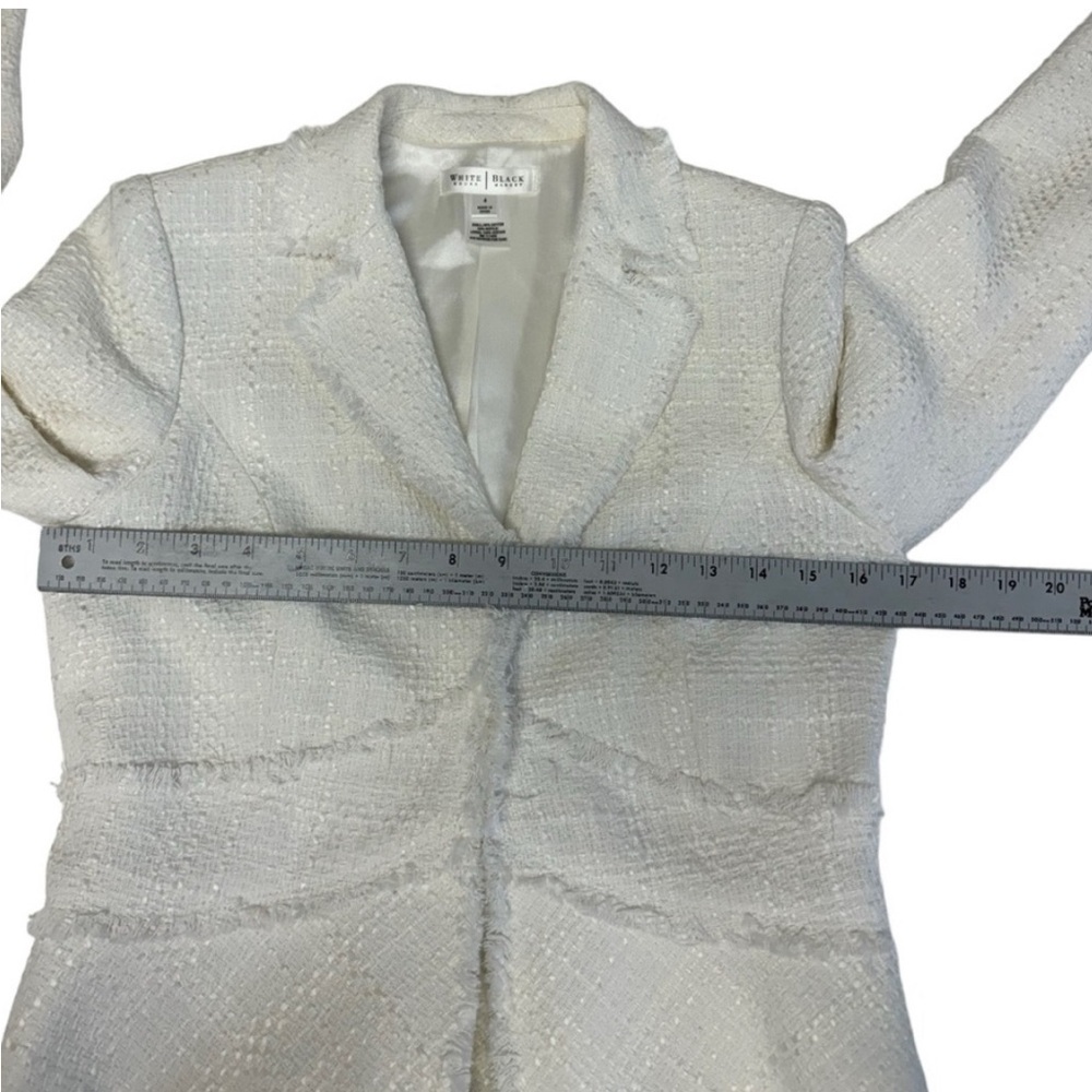 White House Black Market White Tweed Jacket Size 4